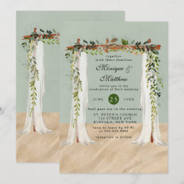 Invitación Boda Tropical Moderno de Canopy de Arena Blanca
