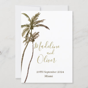 Invitación Boda Tropical Moderno de Palm Tree