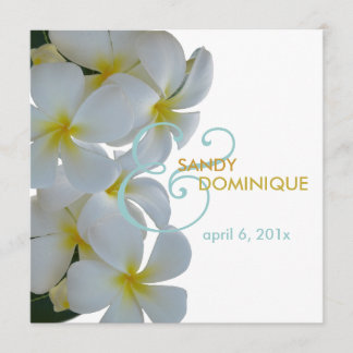 Invitación boda tropical Plumerias