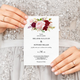 Invitación Boda Tropical Rojo y Romántico