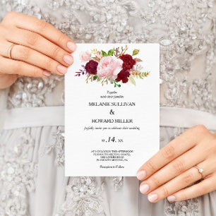 Invitación Boda Tropical Rojo y Romántico