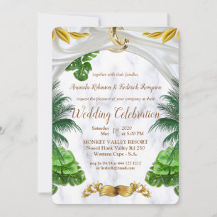 Invitación Boda Tropical Romántico