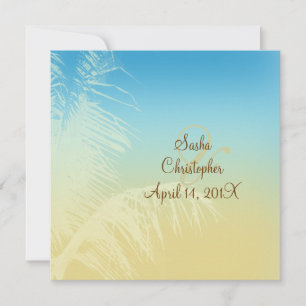 Invitación Boda tropical/silueta de palma