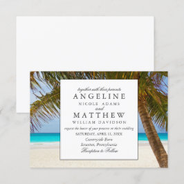 Invitación Boda Tropical Vintage Beach Shore Palm