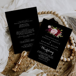 Invitación Boda Trópico-Negro clásico