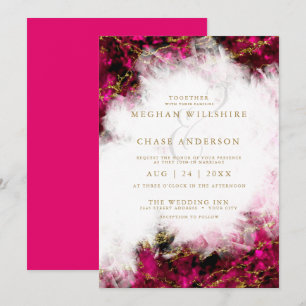 Invitación Boda   Turmalina rosa audaz y Geode cristal