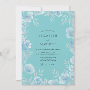 Invitación Boda Turquesa Hoja de Hielo