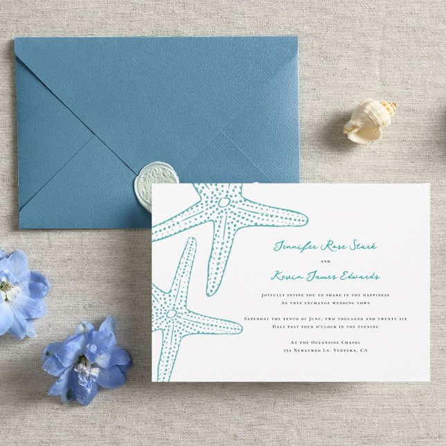 Invitación Boda Turquesa Starfish Beach (Subido por el creador)