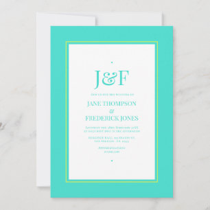 Invitación Boda Turquesa y Amarillo Limón