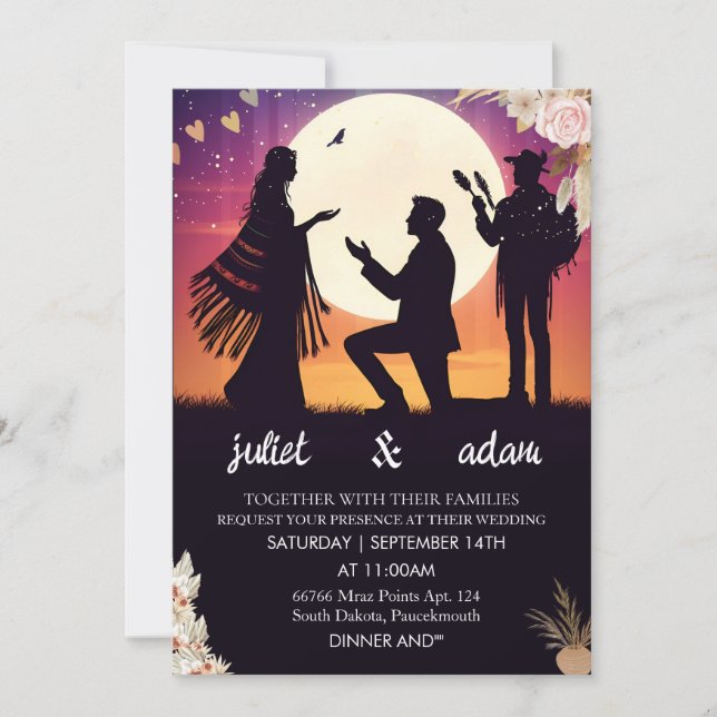 Invitación Boda Twilight moderno y elegante (Anverso)
