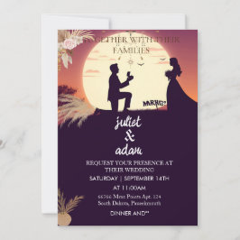 Invitación boda Twilight rústico y elegante