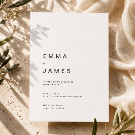 Invitación Boda Ultra Minimalista Simple y Limpia