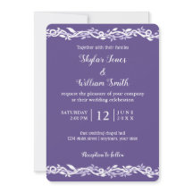 Boda Ultra Violeta Simple Púrpura Y Blanco