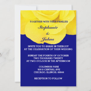 Invitación Boda único blanco floral de la Marina Rosa Amarill