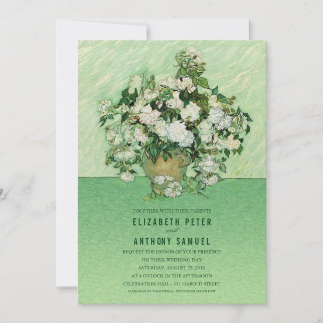 Invitación Boda único creativo de vara de flores de cosecha (Anverso)