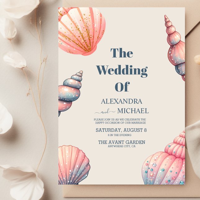 Invitación Boda único de Boho Seashells Beach (Subido por el creador)