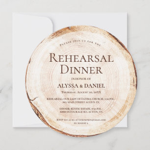 Invitación Boda único de cena de ensayo de madera rústica