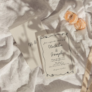 Invitación Boda único de diversión retro colorida escrita a m