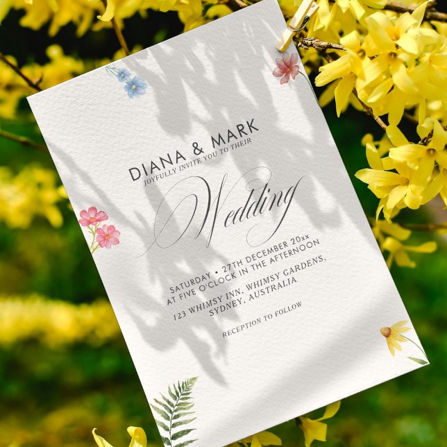 Invitación Boda único de Flor salvaje Boho Moda rosa audaz (Subido por el creador)