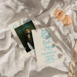 Invitación Boda único de foto de pastelito escrito dibujado c