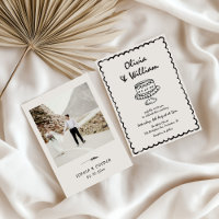 Boda único de fotografía retro dibujado a mano