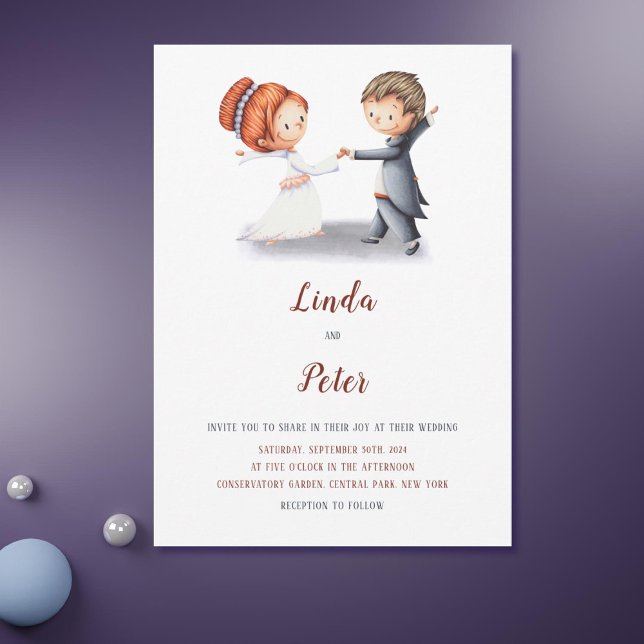 Invitación Boda único de Fun Casual Simple Bride Groom (Fun Modern Simple Bride Groom Unique Wedding Invitation )