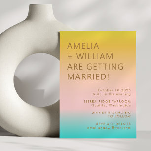 Invitación Boda único de gradiente de gradiente de verano ret