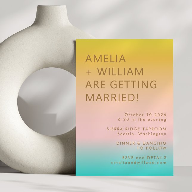 Invitación Boda único de gradiente de gradiente de verano ret (Subido por el creador)