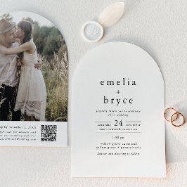 Invitación BODA único de invierno de EMELIA QR Code Photo Arc