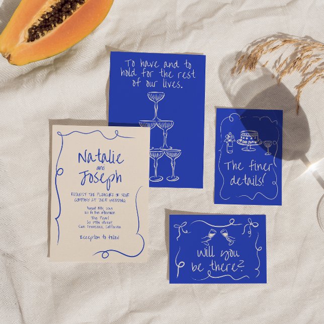 Invitación Boda único de la mano dibujado con humor moderno (Subido por el creador)