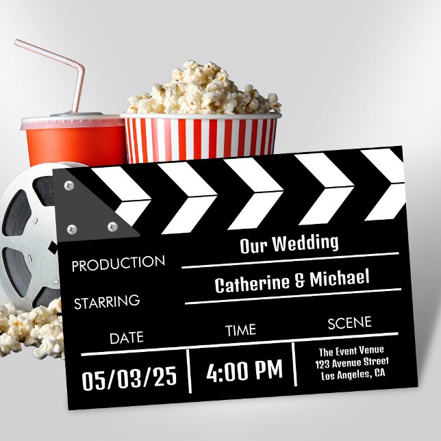 Invitación Boda único de la película Black Movie Clapper (Subido por el creador)