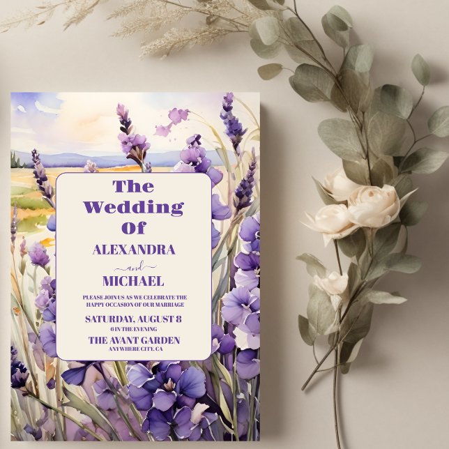 Invitación Boda único de lavanda floral (Subido por el creador)