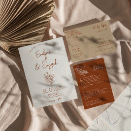 Invitación Boda único de Terracotta Floral Boho Botánico