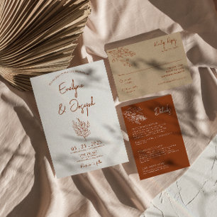 Invitación Boda único de Terracotta Floral Boho Botánico