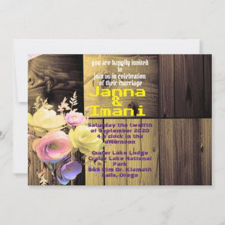 Invitación boda único de textura de madera