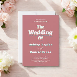 Invitación Boda único Groovy de Vintage Retro 70