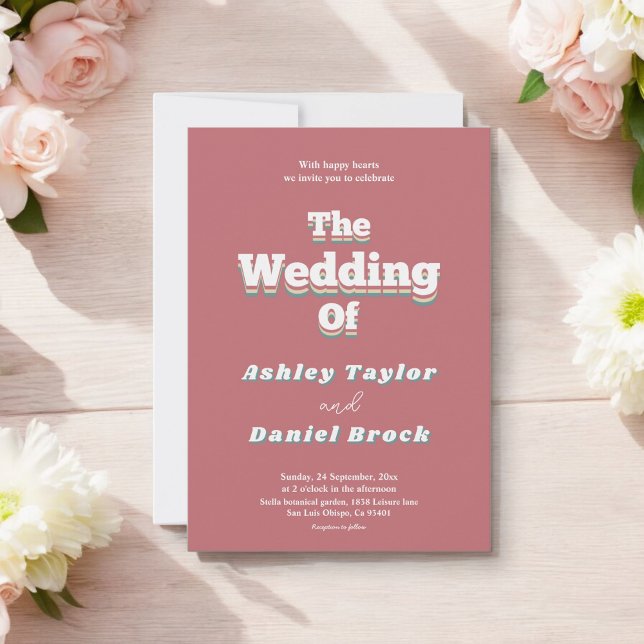 Invitación Boda único Groovy de Vintage Retro 70 (Subido por el creador)