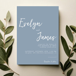 Invitación Boda único minimalista Dusty Blue Modern