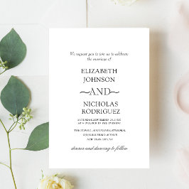 Invitación boda único minimalista elegante y blanco