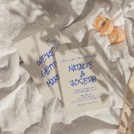 Invitación Boda único retro funky a mano y colorido