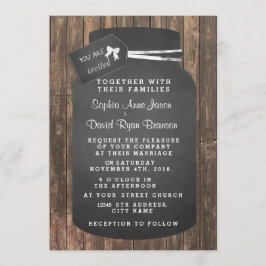Invitación Boda único ruso Mason Jar Chalkboard