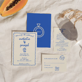 Invitación Boda único y rápido dibujado a mano retro