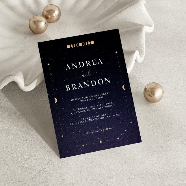 Invitación Boda Universo Celestial Luna Todo en Uno (Subido por el creador)