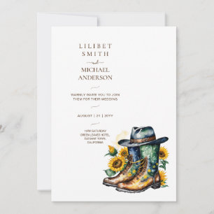 Invitación Boda Vaquero Cumpleaños Jubilación Baby Shower