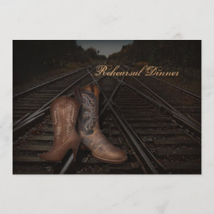 Invitación boda vaquero occidental del ferrocarril Cena de en