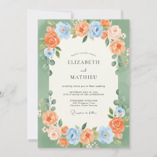 Invitación Boda Veraniega Feliz en Verde Salvia