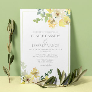 Invitación Boda veraniego alegre de color amarillo
