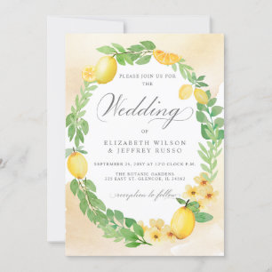 Invitación Boda veraniego de Cítricos Rústicos del Limón Boho