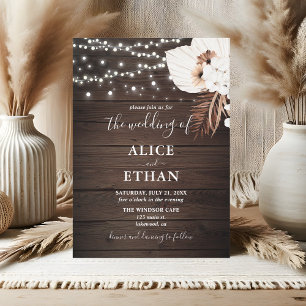 Invitación Boda veraniego del Boho de Madera Rústica Flores T