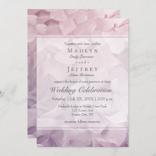 Invitación Boda veraniego Rubor Pink Purple Hydrangea